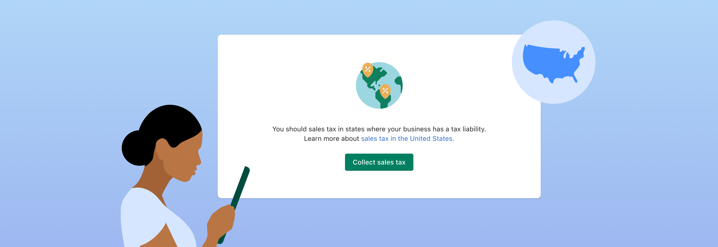 collect sales tax screen