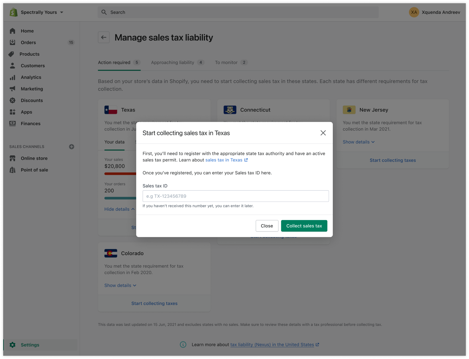 Tax libability insights dashboard