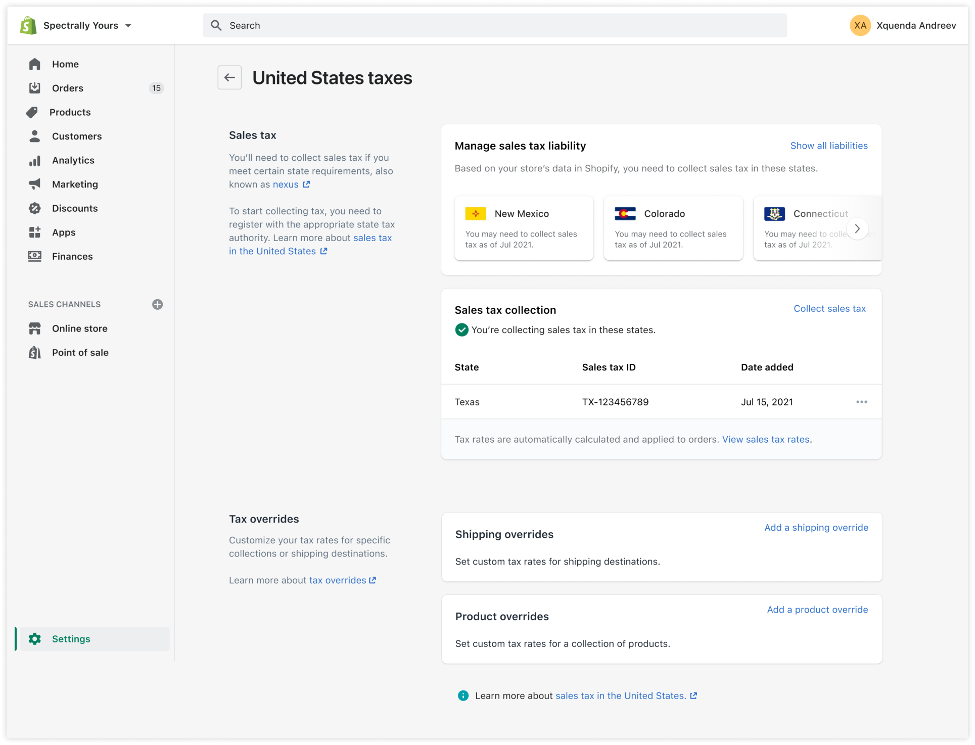 Tax libability insights dashboard